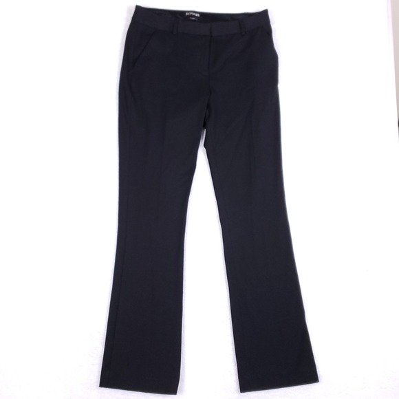 Express Women's Columnist Pants 10R Black Stretch Straight Leg Work Career Offic - Picture 1 of 10